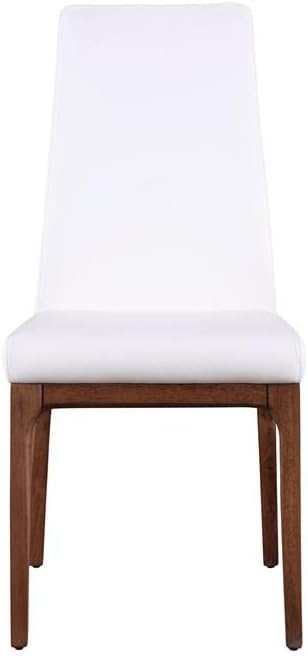 Milan Esmeralda – Juego de comedor de 5 piezas de chapa de nogal con sillas de madera blanca de 2 tonos