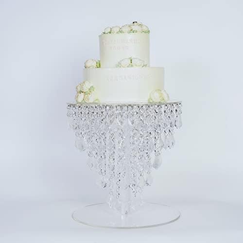 Juego de soportes acrílicos de cristal para tartas para mesa, centro de mesa de boda, torre (11.8 pulgadas, acrílico)