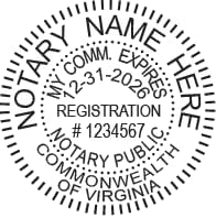 Virginia Notary Seal Embosser Bundle con sello redondo autoentintado  (rojo, 2 artículos)