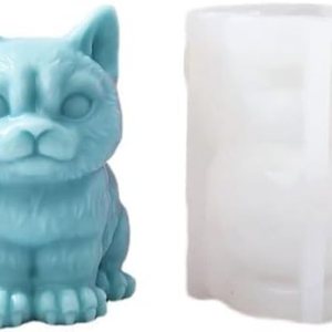 Xidmold Molde de vela de gato 3D, molde de fundición de resina de silicona para gatos, molde de silicona para chocolate, fondant, jabón, vela, bomba Xidmold Molde de vela de gato 3D, molde de fundición de resina de silicona para gatos, molde de silicona para chocolate, fondant, jabón, vela, bomba