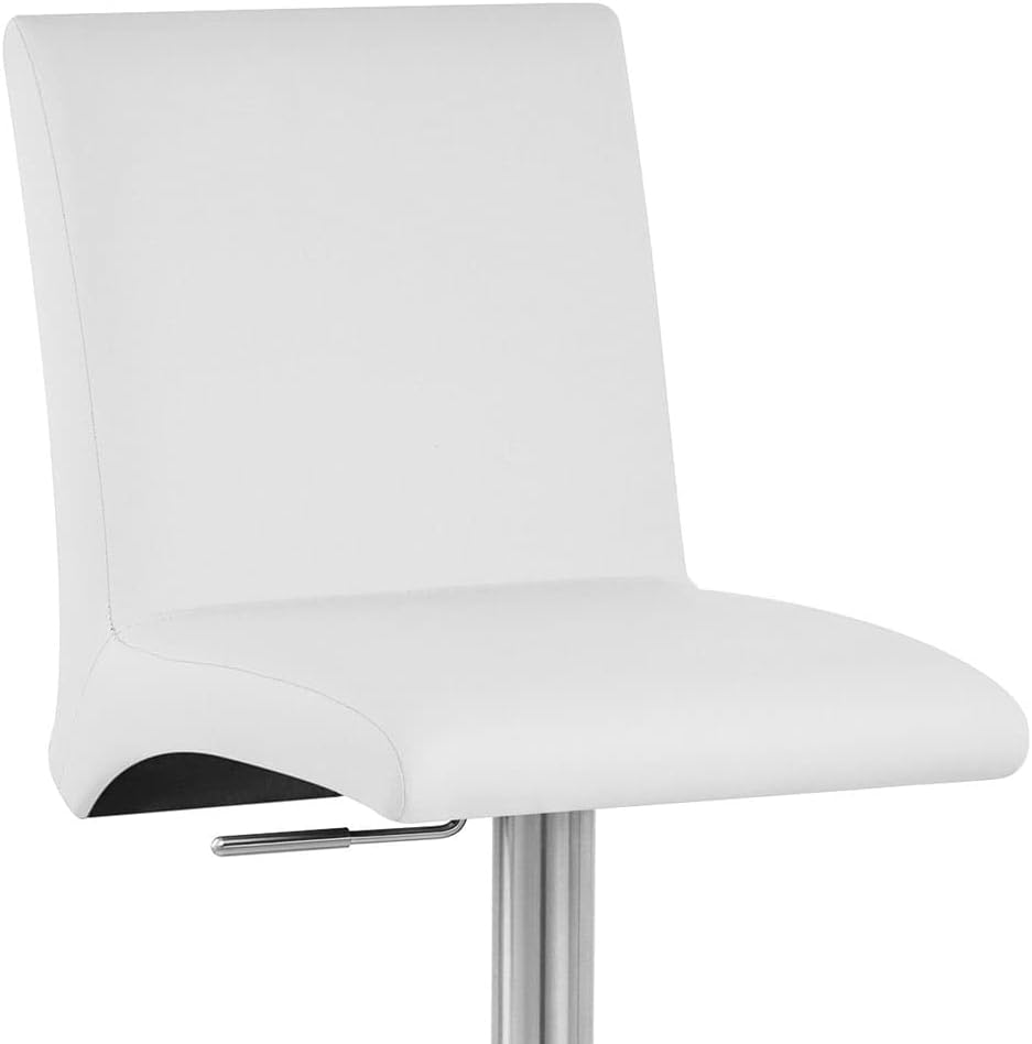 Zuri Furniture Modern Coveteur Taburete giratorio de altura ajustable en color blanco