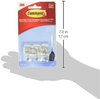 Command Ganchos pequeños de alambre transparente con tiras transparentes, 3 unidades (paquete de 2)