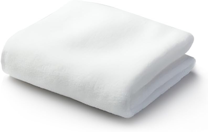 MIZT Toalla de baño grande, toalla 100% algodón, 30 x 60 pulgadas, peso ligero, súper absorbente, secado rápido, toallas para uso diario (blanco)