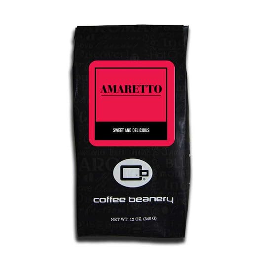 Amaretto – Café saborizado, café arábica especial, tostado medio, 12 onzas, grano entero (grano entero)