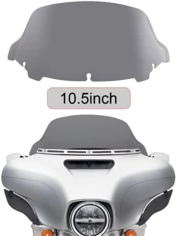 Parabrisas ahumado de 10.5 pulgadas compatible con Harley Davidson Touring Street Glide 2014 2015 2016 2017 2018 2019