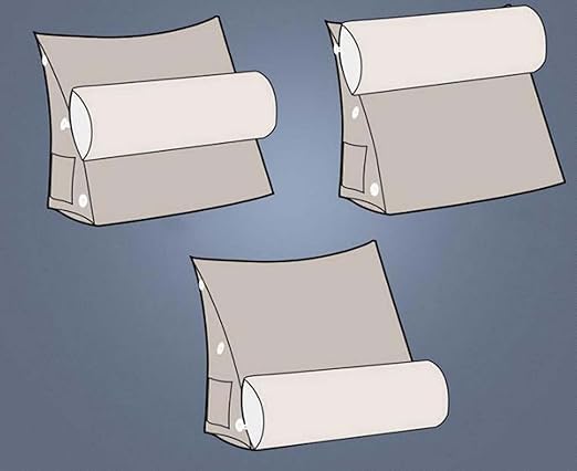 YUURO Almohada de lectura de cuña, cojín triangular de protección de cintura con reposacabezas ajustable, cojín de apoyo lumbar para cama y sofá
