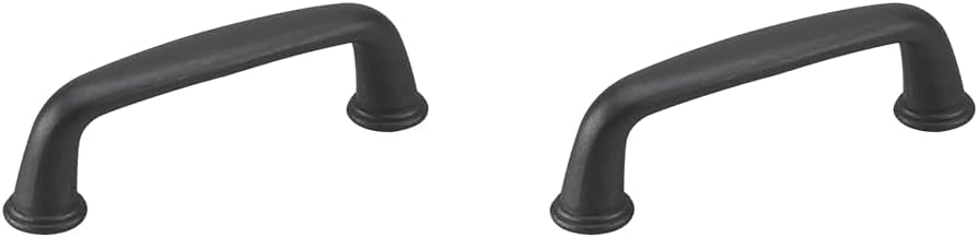 Richelieu Hardware BP876900 Nantes Collection – Tirador redondo tradicional de 3 pulgadas (2.992 in) de centro a centro, negro mate, para cocina,