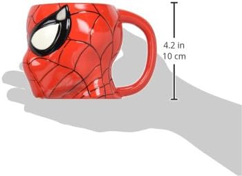 Zak Designs MRTI-8511 Marvel Comics Spiderman – Taza de cerámica esculpida, multicolor