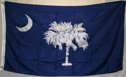 Premium 3×5 Embroidered Carolina SC Synthetic Cotton Flag 3’x5′ Grommets 2 Clips