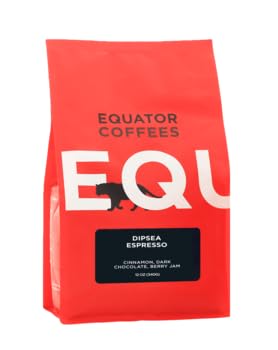 Equator Coffees “Dipsea Espresso” Café de grano entero tostado medio, bolsa de 12 onzas