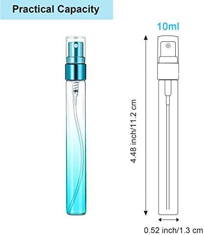 18 mini botellas de perfume de 0.3 fl oz de vidrio colorido rociador de niebla fina botellas de aerosol vacías envase recargable atomizador de