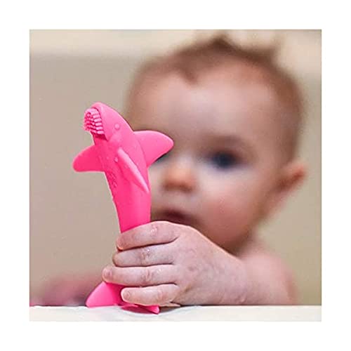 Nuby Grooming Lil Shark Cepillo de dientes masajeador (rosa)