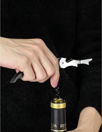 WUPYI Juego de sacacorchos de abrebotellas de vino con estuche de madera para sommeliers, camareros o hogar
