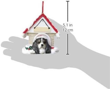 Cavalier King Charles Spaniel – Adorno de Navidad negro para perros