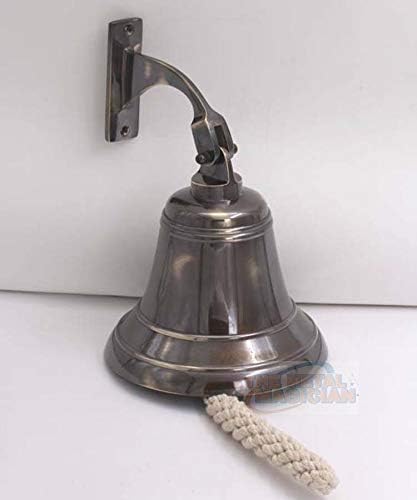 Campana colgante de latón macizo de 6 pulgadas con acabado de bronce, perfecta para cena, interior, exterior, escuela, bar, recepción, último pedido