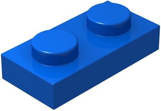 Placas azules clásicas a granel, placa azul 1×2, placas de construcción planas 100 piezas, compatibles con piezas y piezas de Lego 1×2 placas azules