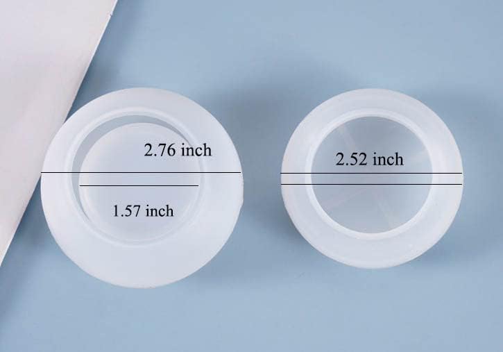 2 moldes para tarros pequeños, molde de resina para platos de joyería, caja con tapa de silicona, molde de caja de almacenamiento, soportes para