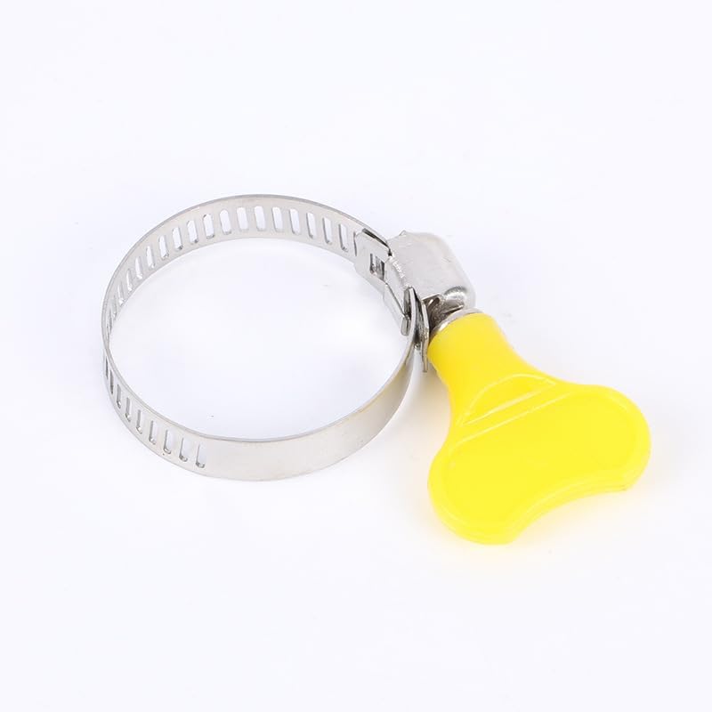 Paquete de 14 abrazaderas de manguera de acero inoxidable amarillas, abrazaderas de tornillo de pulgar ajustables, tamaño de 1 a 1 12 pulgadas,