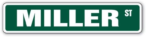 MILLER – Letrero de calle con nombre para niños, para interiores y exteriores, letrero de plástico de 24 pulgadas de ancho