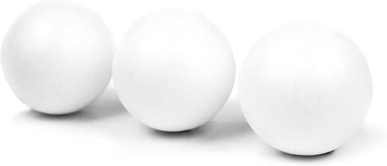 Evershine Paquete de 12 bolas de espuma para manualidades de 4 pulgadas, bolas blancas de poliestireno de espuma para manualidades y proyectos