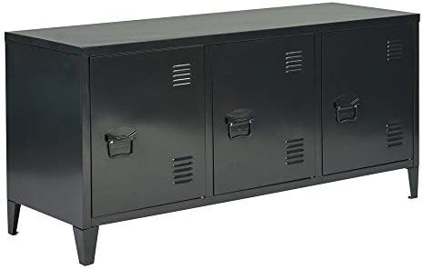 HouseinBox – Armario de almacenamiento de archivos para oficina (metal, 3 puertas, 3 en 1, 2 estantes, patas desmontables)