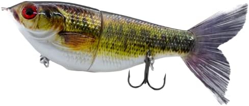 Señuelo de pesca de 7 pulgadas con diseño de pedigrí deslizante, cebo de natación, bailarina almizclada, lubina, grande, multiarticulado, trucha,