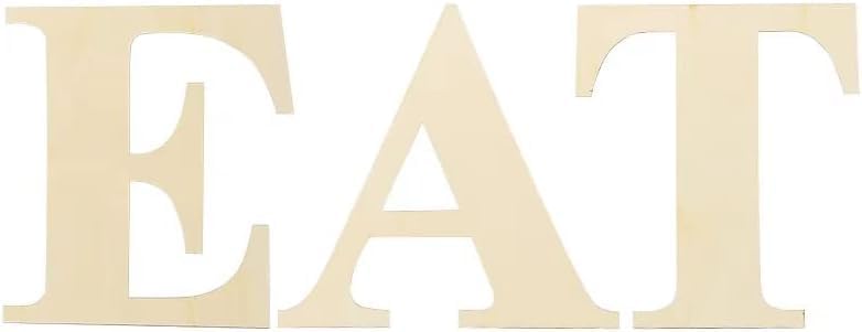 HGWOUY Letras de madera de 12 pulgadas de alto, letras de madera sin terminar de 0.28 pulgadas de grosor, letras de madera en blanco para decoración