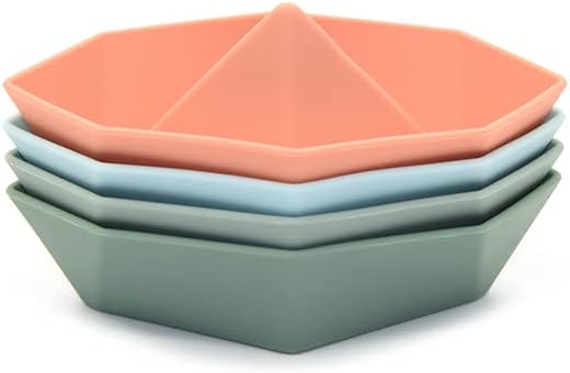 4 botes de origami, juguetes de baño para niños pequeños, juguetes de bañera para niños de 1, 2, 3, 4 años, regalos para niños y niñas, juguetes de