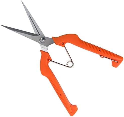Podadora manual de jardinería de 9.8 pulgadas, tijeras de podar con hoja de acero inoxidable recta alargada, tijeras de micropunta para espacio