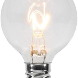 25 unidadesClear G40Globe focos para luces de Patio Cadena Fits E12y C7Base 5vatios G40 focos de repuesto para patio luces 25 unidadesClear G40Globe focos para luces de Patio Cadena Fits E12y C7Base 5vatios G40 focos de repuesto para patio luces