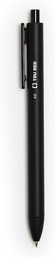TRU RED – Bolígrafos retráctiles de gel de secado rápido, punta fina, 0.020 in, color negro