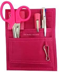 EMI – Organizador de bolsillo para enfermera, kit de 4 piezas, organizador de bolsillo, tijeras para lister, bolígrafo LED y bolígrafo de gráficos