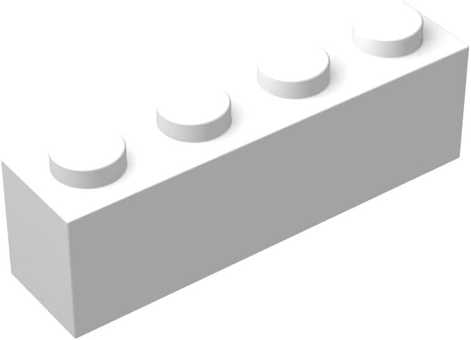 Bloque de ladrillo clásico a granel, ladrillos blancos 1×4, ladrillos de construcción planos 100 piezas, compatible con piezas y piezas de Lego