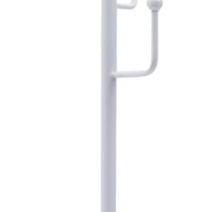 Soporte de metal moderno blanco de 67 pulgadas, para pasillo, perchero, árbol, con 6 ganchos, base estable de mármol, para entrada, pasillo, sala de Soporte de metal moderno blanco de 67 pulgadas, para pasillo, perchero, árbol, con 6 ganchos, base estable de mármol, para entrada, pasillo, sala de
