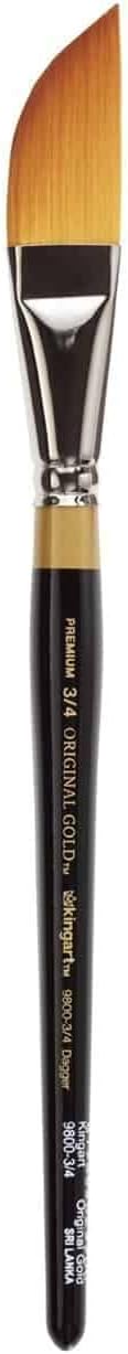 KINGART Original Gold 9800 – Juego de pinceles para pintar, multimedia de Taklon dorado, herramientas de pintura para óleo, acrílico, acuarela y