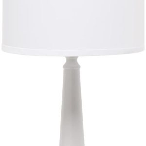 Simple Designs LT2075-WHT – Lámpara de mesa tradicional de metal y hierro con pantalla de tambor, color blanco Simple Designs LT2075-WHT – Lámpara de mesa tradicional de metal y hierro con pantalla de tambor, color blanco
