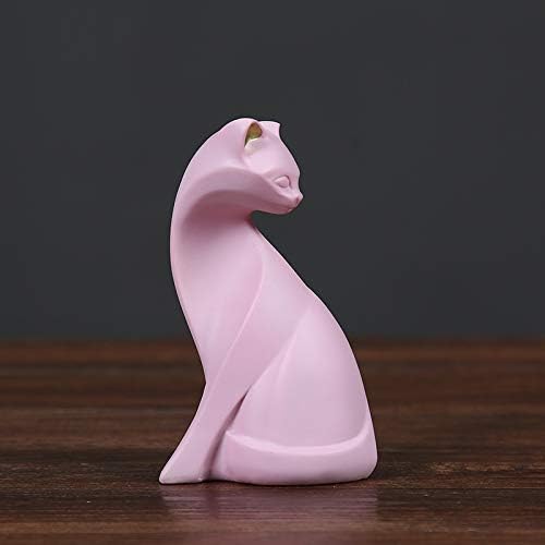 WhaleCreation – Figura de gato rosa, estilo moderno, decoración del hogar, juguete de regalo