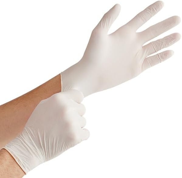 Noble – Guantes de látex desechables en polvo para servicio de alimentos, tamaño pequeño, paquete de 100 unidades