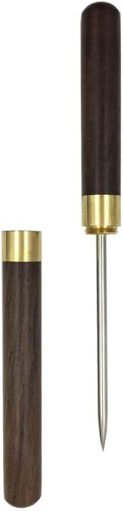 Palillos de hielo de acero inoxidable con mango de madera y cubierta de seguridad para cocina, bares, camareros, pícnics, camping y restaurante, (2