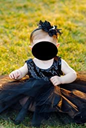 2 diademas negras para bebé niña con perlas y flores de perlas, accesorios de banda para el pelo para niños pequeños (FD48-negro)