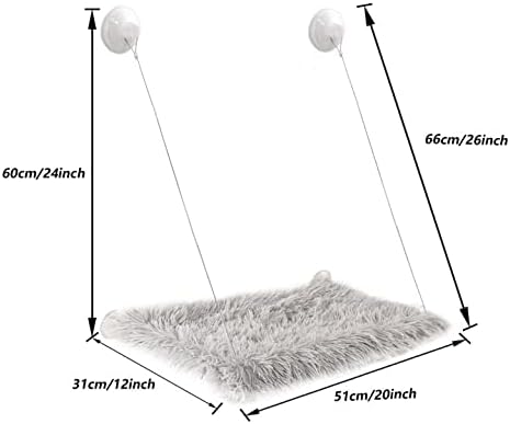 Percha para ventana de gato, hamaca de seguridad con ventosas fuertes, asiento de descanso para mascotas con manta esponjosa, proporciona un baño de