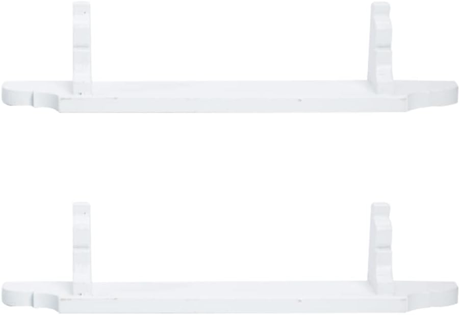 Ipetboom 2 estantes de pared para casa de muñecas, estantes de madera en miniatura, 1 12 escalas diminutas de madera blanca para decoración de