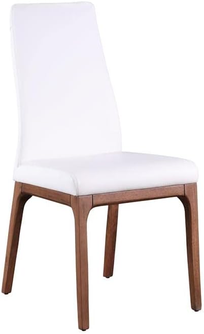 Milan Esmeralda – Juego de comedor de 5 piezas de chapa de nogal con sillas de madera blanca de 2 tonos
