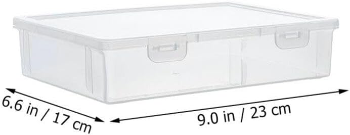 NUOBESTY Estuche organizador de escritorio de oficina, estuche de plástico transparente para álbumes de recortes, caja de almacenamiento de papel,