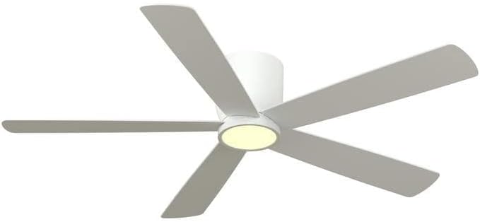 Collection Britton SW19110 MWH – Ventilador de techo LED integrado de 52 pulgadas con kit de luces y mando a distancia, color blanco mate