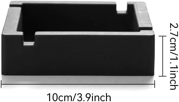 Cenicero de silicona irrompible para cigarrillos, 2 piezas, con 4 reposos de doble uso para exteriores, patio, exterior, interior (negro)