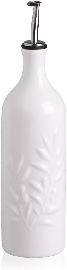 Sweejar Botella dispensadora grande de aceite de oliva de cerámica, 24 onzas, aceite opaco para aliviar la oxidación, aceite de almacenamiento,