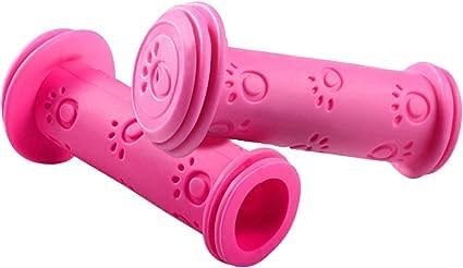 1 par de agarres de bicicleta con diseño de rascador de gato para niños, color rosa, antideslizantes, agarres para manillar de bicicleta,