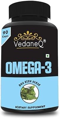 Suplemento de aceite de pescado, alternativa al aceite de pescado. Algas Omega a base de plantas DHA y EPA, 3 cápsulas para la salud de las