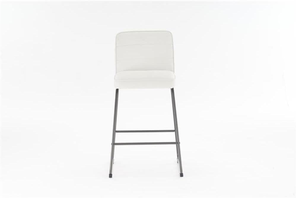 Home Lakeview – Juego de 3 taburetes de bar de piel sintética, modernos taburetes de bar de altura de mostrador con cojín de asiento grueso y